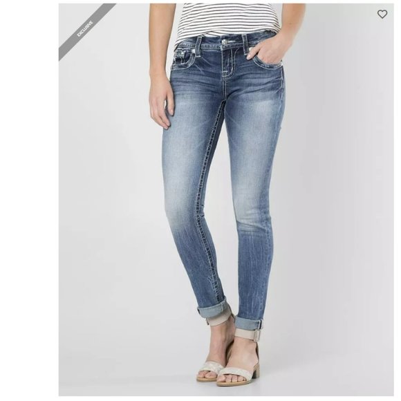 MISS ME Mid-Rise Easy Skinny Women's Blue Jeans Sz 28 - Picture 4 of 13